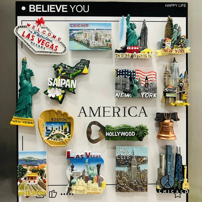 3D Resin Fridge Magnets – Iconic American Landmarks