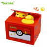 A red box shaped like a Pokémon featuring a yellow animal design and coin slots for children.