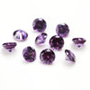 A collection of round cut purple cubic zirconia loose stones for jewelry making.