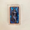A fantasy art bar featuring a female figure with blue and purple lighting inside a protective clear case.