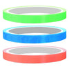 Three rings of glow-in-the-dark safety warning tape in green, blue, and red.