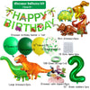Dinosaur balloons kit including banner, balloons, and cake topper for a birthday party
