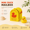 Yellow magnetic 3D printed mini duck mailbox with a duck silhouette and a yellow duck figure