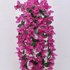 A long, cascading vine of vibrant magenta faux bougainvillea flowers against a white background.