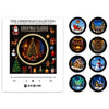 A collection of Christmas themed magnetic vinyl record night lights featuring various holiday scenes and ornaments.