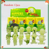 A set of 12 Hippers decorative mini figures in various shades of green and yellow packaging.