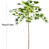 Artificial maple tree with silk leaves shown standing tall without a pot.