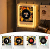 A retro NFC music box night light with a rotating disc is displayed in a dark frame.