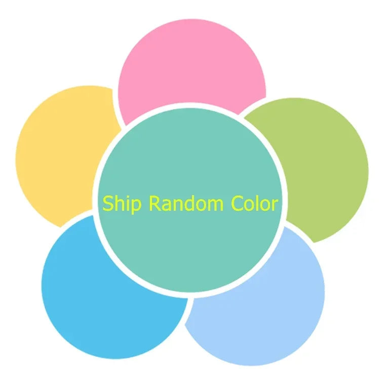 A colorful arrangement of pink, yellow, green, and blue circles representing pom poms.