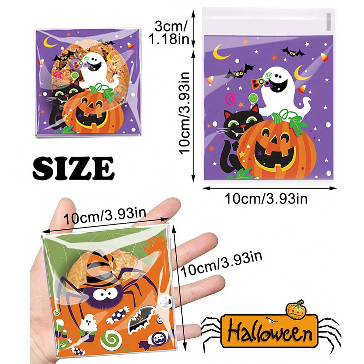 Halloween Candy Treat Bags with Food-Safe Adhesive Seal