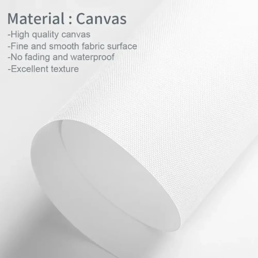 Roll of white canvas material showing a fine, smooth fabric texture.