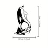 Black silhouette of a female torso and face in a minimalist abstract style.