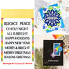 A set of floral love words stencils and stamps for DIY scrapbooking featuring holiday greetings like O Holy Night and Merry C