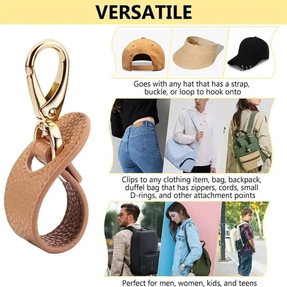 Genuine Leather Hat Clip for Travel and Everyday Use