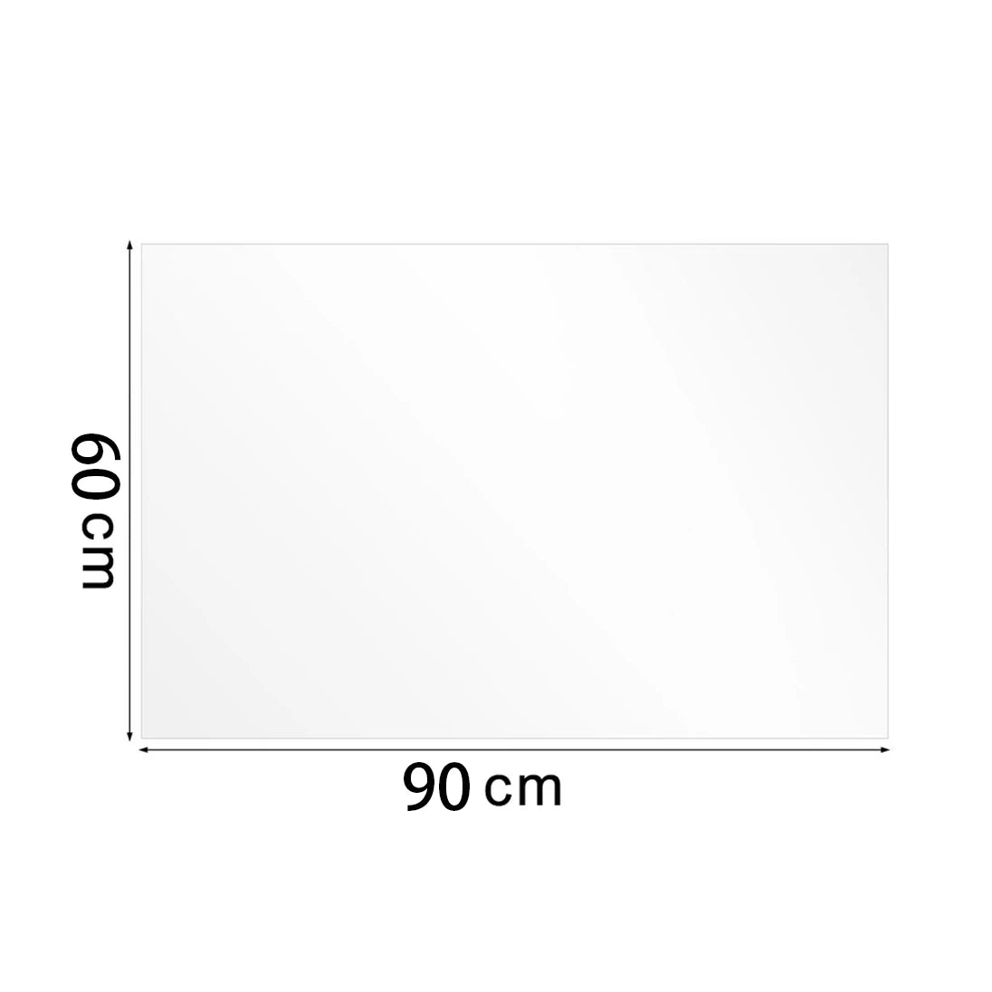 A rectangular white wall sticker measuring 60 cm by 90 cm.