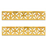 A set of ten gold acrylic mirror wall stickers featuring a decorative geometric pattern for trim and corners.
