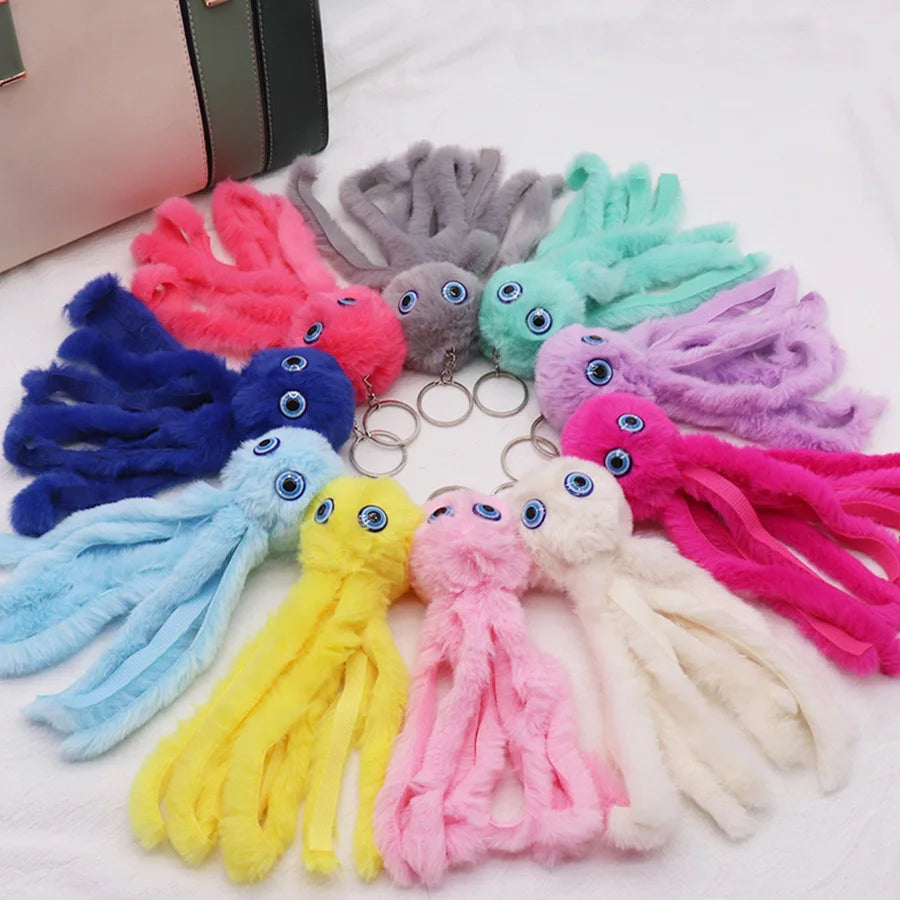 Plush Octopus Keychain Pendant