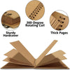 A handmade kraft paper scrapbook with thick pages bound by a 360-degree rotating coil.
