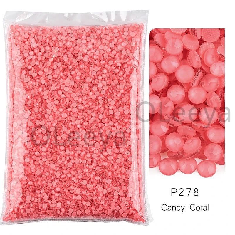 Bag of pink candy coral glass rhinestones mixed sizes
