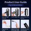 Instructions for using a Halloween ghost and skull projector night light, showing how to plug it in and project a film.