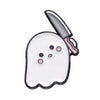 Halloween Enamel Pins Set - Cute Ghost, Black Cat, and Pumpkin Brooches for Kids