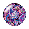 Round Leaf Pattern Flat Back Glass Cabochons for Jewelry Making