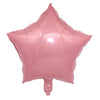 A pink foil star and heart balloon assortment.