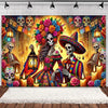 Day of the Dead Skeleton & Floral Backdrop for Party Photo Booth