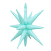 A cluster of light blue star burst foil balloons for party decor