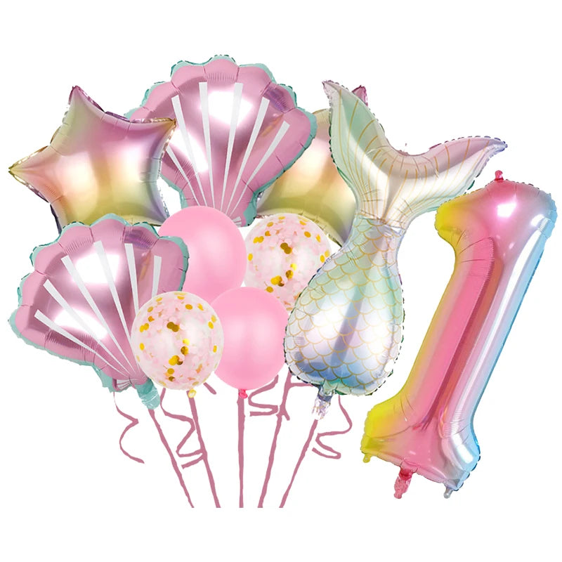 Purple Mermaid Birthday Party Supplies Kit for Girls