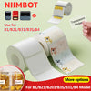Rolls of transparent thermal label paper for mini label printers with various designs