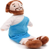 A plush toy set featuring Jesus and a donkey, with Mary included.