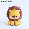 A cute lion-themed birthday decoration with a crown, featuring brown and yellow colors.