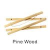 A set of magnetic wooden poster hangers made from pine wood with a teak finish.