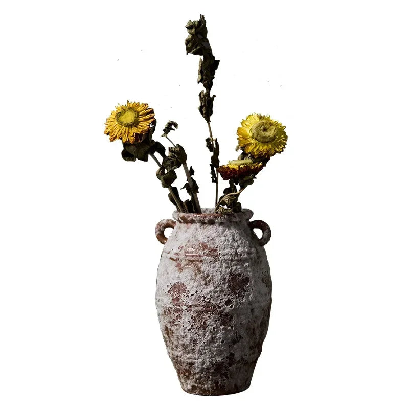 Mottled Ceramic Flower Vase – Antique Style Home Decor