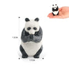 A realistic panda figurine set showing a large adult panda and a small baby panda, displayed on a white background.