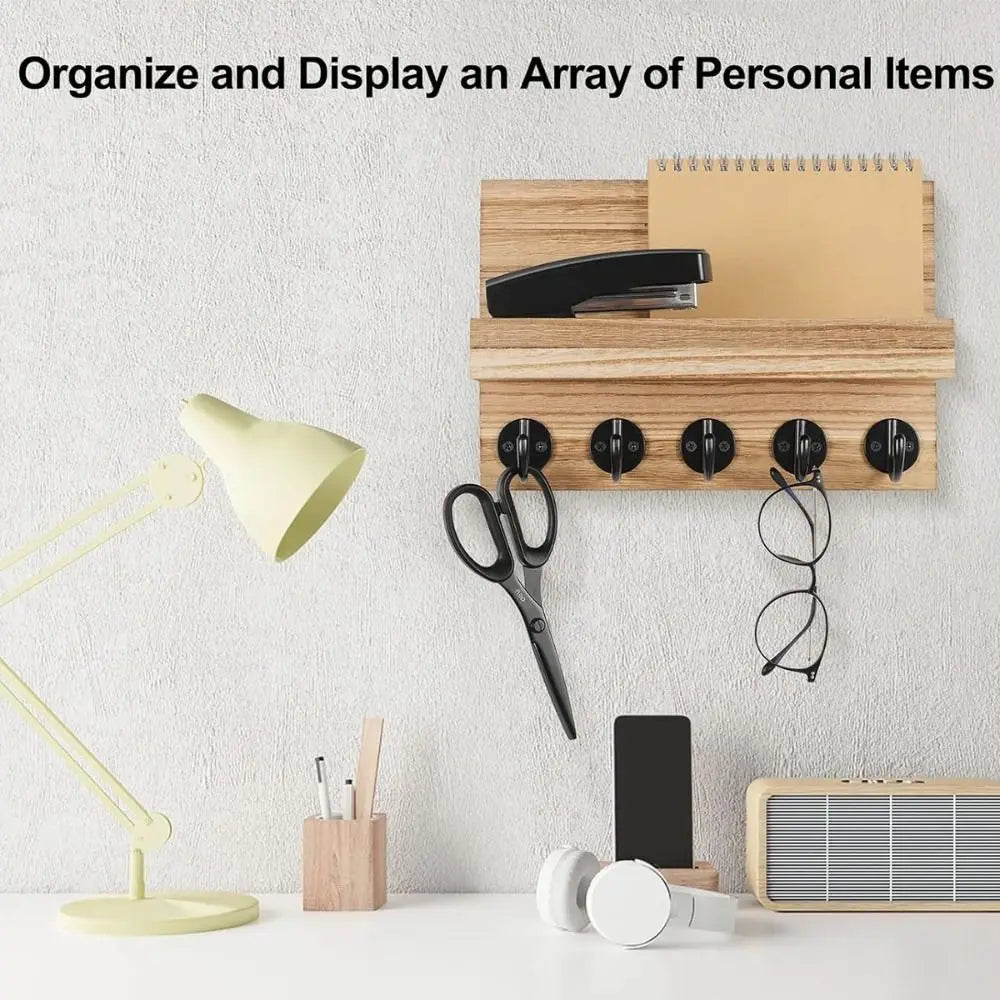 Wooden Wall Key Holder with Shelf