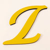 A bright yellow 3D acrylic letter Z wall sticker against a light background.