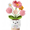 Handmade Crochet Tulip & Sunflower Potted Plant Set