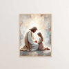 A painting depicting Jesus Christ and a young girl in a soft, luminous style.