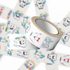 A roll of cartoon tooth fairy stickers for kids and teens, featuring cute tooth designs.