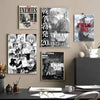 A collection of posters featuring artwork from the Vinland Saga anime and manga series.