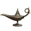 Brûleur d'encens en métal antique avec une finiale et une poignée décoratives.