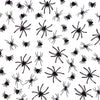 A pattern of realistic mini plastic spiders for Halloween decor and pranks.