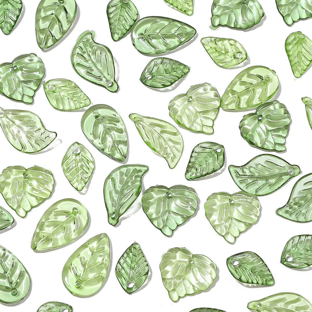 Acrylic Tree Leaf Mini Beads for DIY Jewelry Making