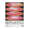 A repeating pattern of pink and orange concentric lines on a black background.