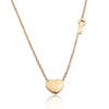 Gold-toned heart lock key pendant necklace with engraved Forever Love New York 325 on a gold chain
