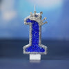 Blue Crown Number Birthday Candle
