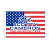 A flag design featuring the American flag and a crown logo with the text SCOTTTY CAMERON FINE MILLED PUTTERS.