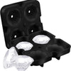 Black silicone ice mold set featuring skull, sphere, and diamond shaped ice forms